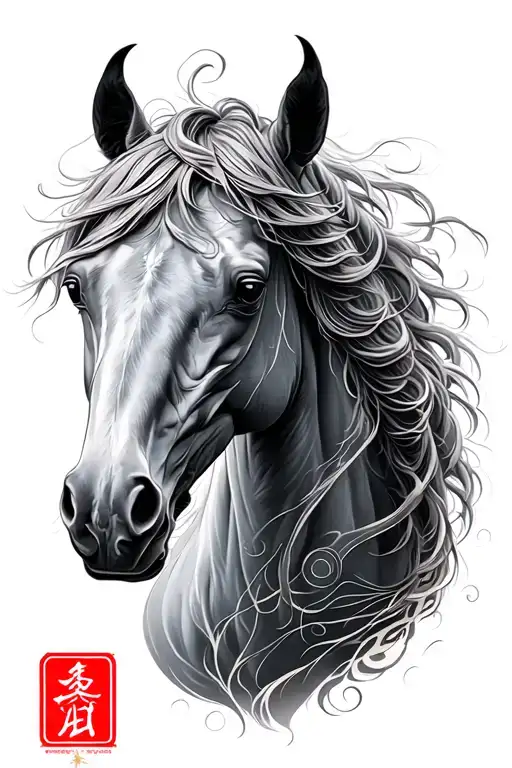 Aquarius zodiac sign, Sagittarius, Gemini and Chinese Sign Horse tattoo design idea