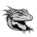 Bearded Dragon doing magic tattoo design idea