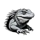 Bearded Dragon doing magic tattoo design idea