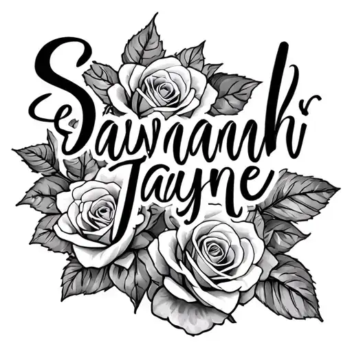 "Savannah Jayne" roses tattoo design idea