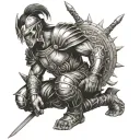 Warrior Kneeling tattoo design idea