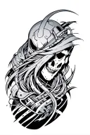 cyber sigilism on bicep sleeve tattoo design idea