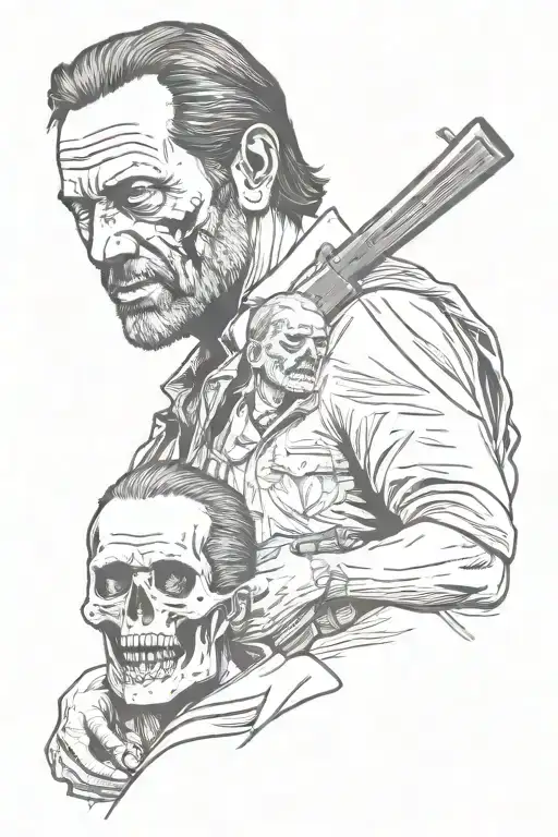 the walking dead  tattoo design idea
