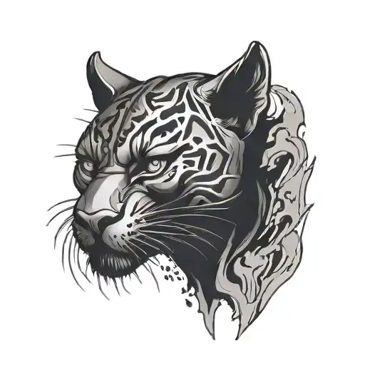 Black Panther claw marks tearing tattoo design idea