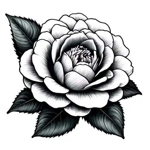camellia flower tattoo design idea