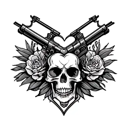 I love Trap shooting and titties tattoo design idea