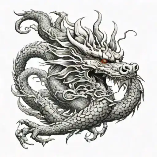 The Chinese dragon is dead tattoo design idea