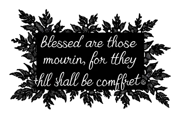 Matthew 5 Verse 4 "blessed are those who mourn, for they shall be comforted" tattoo design idea