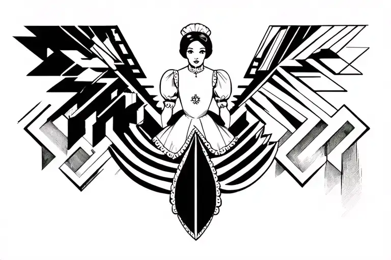 sissy maid serving mistress tattoo design idea