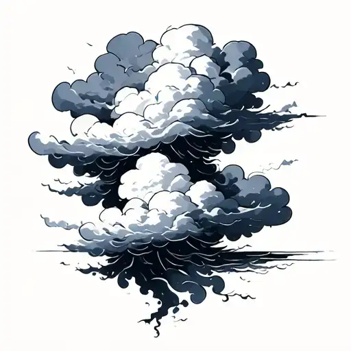 cloud background tattoo design idea
