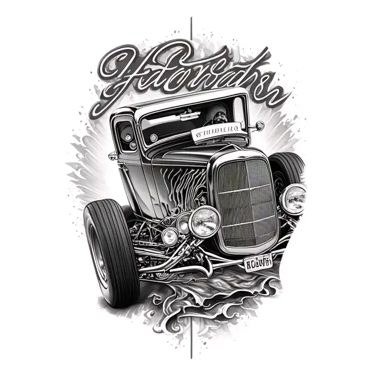 hot rod tattoo design idea
