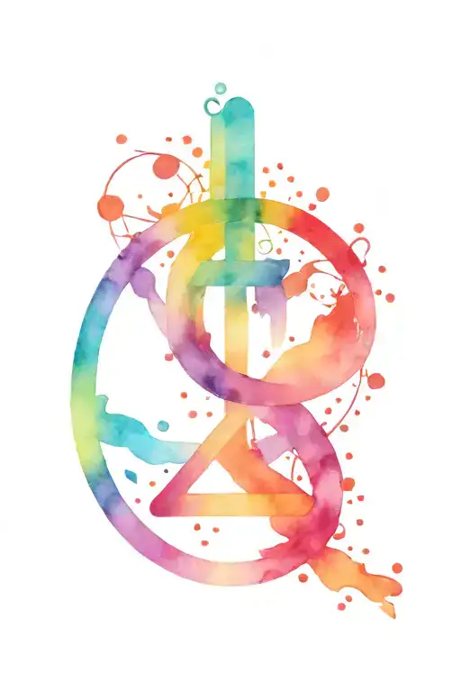 RAINBOW LGBT symbols integrated tattoo design idea