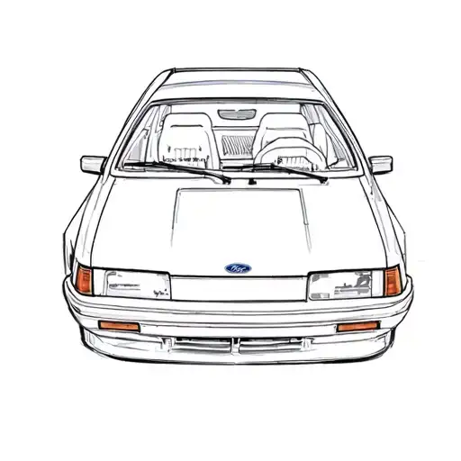 1987 ford escort hatchback  tattoo design idea
