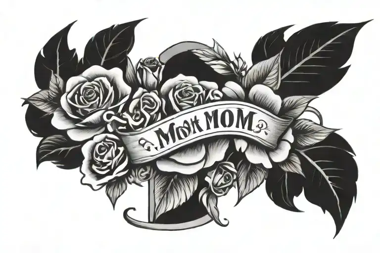 headstone says Danielle Josephine "Mom" tattoo design idea