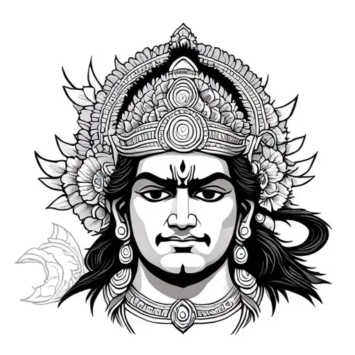 Hanuman god tattoo for upper arm tattoo design idea