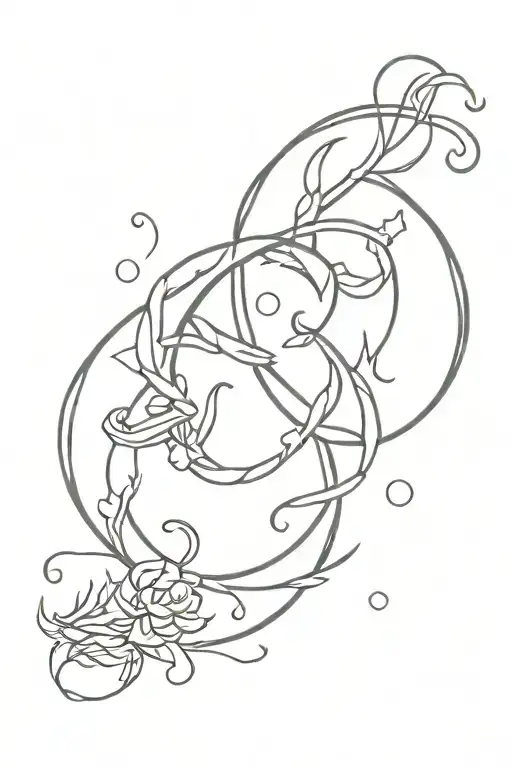 Gemini and Scorpio zodiac signs intertwined tattoo design idea