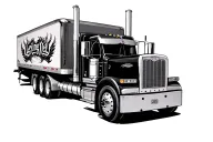Peterbilt 379 with trailer, designed with Treaty Oak Revivals Leaving Hell tattoo design idea