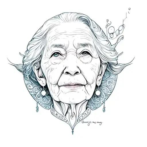 something that represents " all the way to the sky deep as the sea that's my meme " in memory of my grandmother tattoo design idea