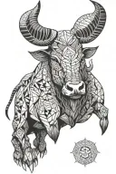 Taurus bull stung by Scorpio tattoo design idea