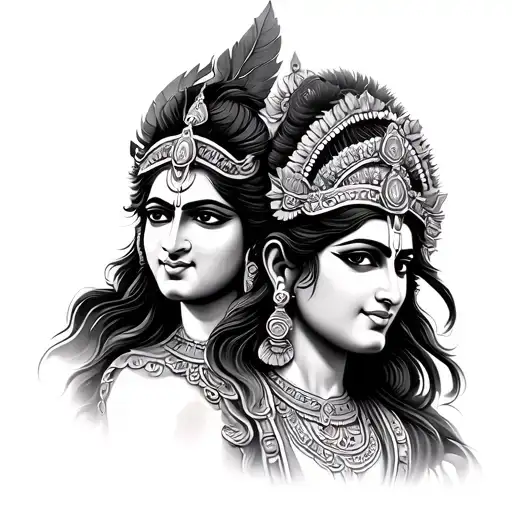 Shiva Krishna Kali Hanuman tattoo design idea