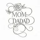 mom dad name tattoo design idea