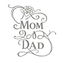 mom dad name tattoo design idea
