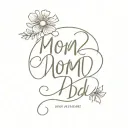 mom dad name tattoo design idea