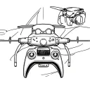 fpv drone with controller and goggles tattoo design idea