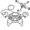 fpv drone with controller and goggles tattoo design idea
