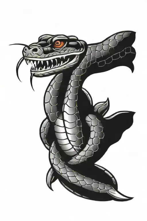 Armoured Snake tattoo design idea