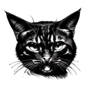 Dead, cat, strawberry, cock tattoo design idea