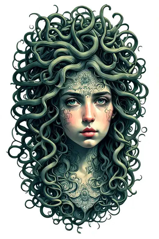 medusa surrounded tattoo design idea