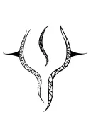 A shared tattoo combining the symbols of Aquarius and Taurus. The tattoo should include only half of each symbol, connec tattoo design idea