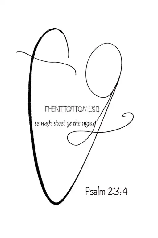 psalm 23:4 tattoo design idea