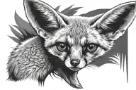 fennec fox eyes looking tattoo design idea