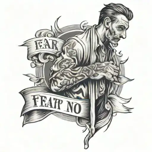 fear no man trust no bitch tattoo design idea