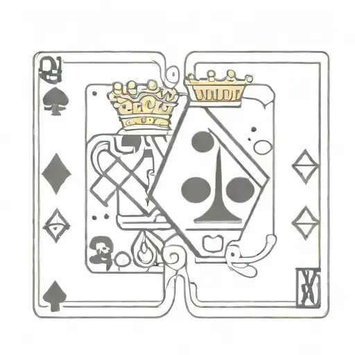 queen of clubs and jack of clubs playing card tattoo design idea