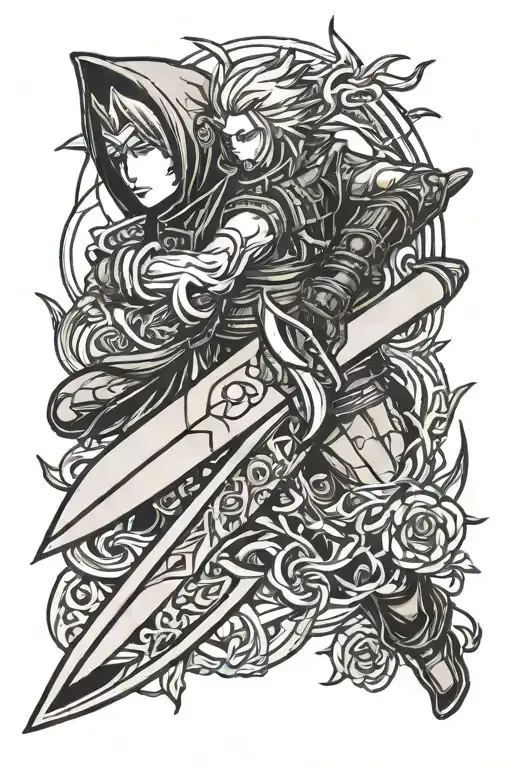 minato kunai knife fine line tattoo design idea