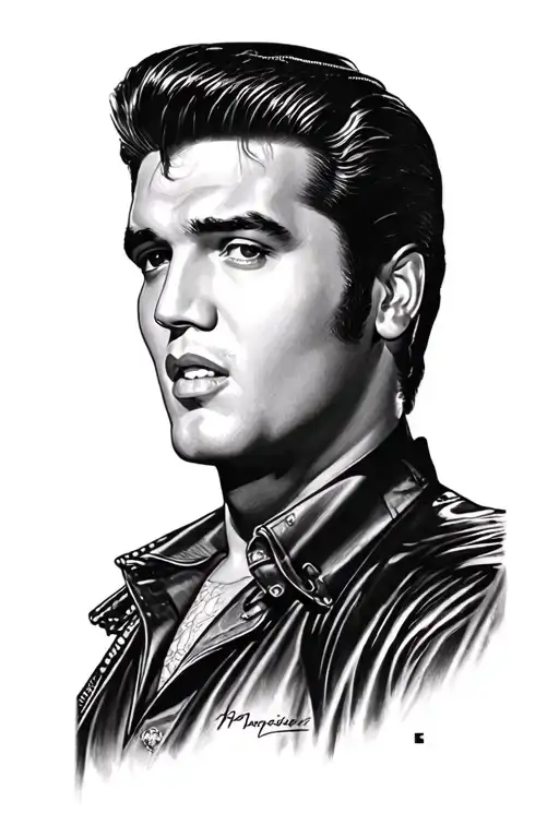 Elvis Presley song into a drawing tattoo design idea