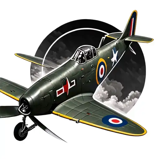 spitfire fighter plane tattoo design idea