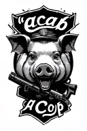 "acab" Pig Cop tattoo design idea