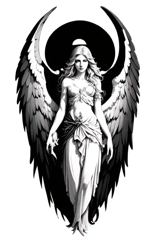 arc angel haniel tattoo design idea