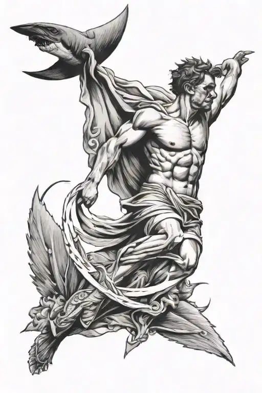 Icarus falling, Marcus arealius and a shark fin tattoo design idea