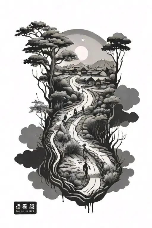 man rich broke urban rural road fully sleeve tattoo  tattoo design idea