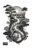 man rich broke urban rural road fully sleeve tattoo  tattoo design idea