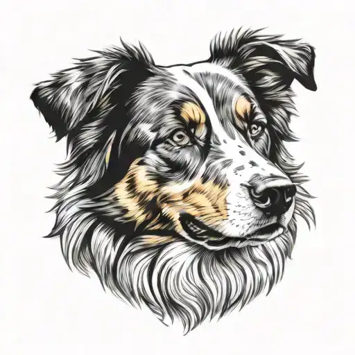 Australian Shepherd tattoo design idea