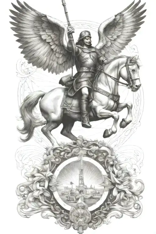 saint michel victory day: 15th tattoo design idea