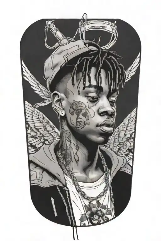 juice wrld tribute tattoo design idea