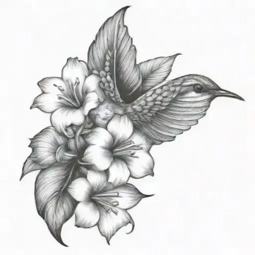 humming-bird tattoo design idea
