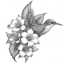humming-bird tattoo design idea